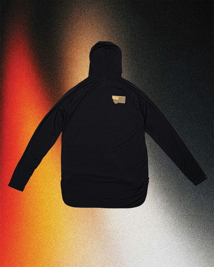 THE WEEKEND WARRIOR HOODED DROP-TAIL LONG SLEEVE